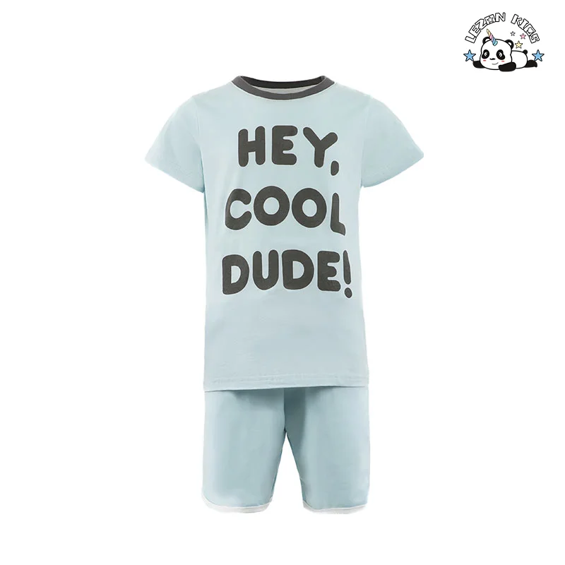 LEZONKIDS - Conjunto de Roupas para Meninos Novos Personalizáveis com Logotipo e Calças de Moda de Verão Impressas